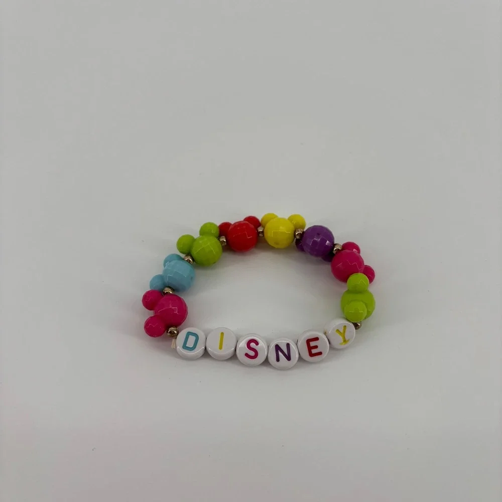 Disney Beaded Bracelet Kids OS Multicolor Excellent MickeyCore Stretch Bead Cute